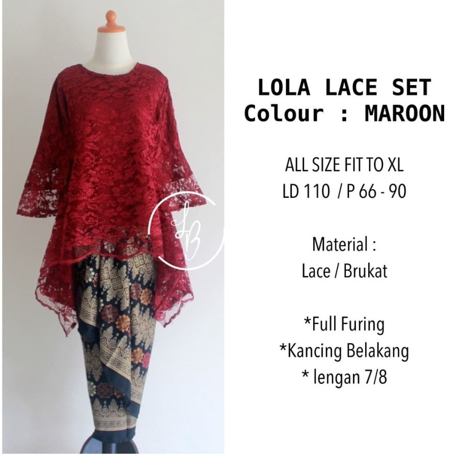 setelan kebaya /kebaya rinjani / setelan brukat / brukat modern /kebaya /kebaya rinjani /brokat Maru