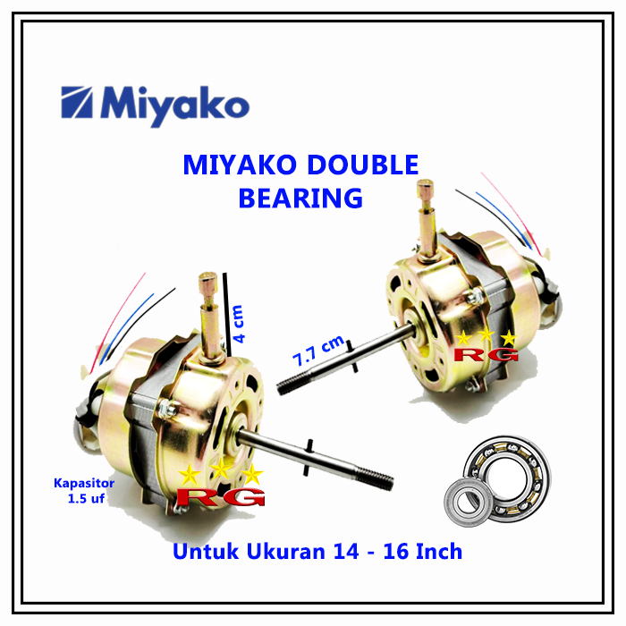 DINAMO KIPAS ANGIN MIYAKO BEARING / MOTOR KIPAS ANGIN DOUBLE BEARING