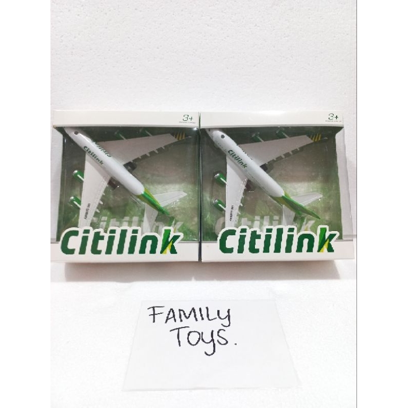 FAMILY TOYS ONKIBE SHOP MAINAN DIECAST PESAWAT CITILINK BARU PULLBACK PESAWAT PENUMPANG DIE CAST PES