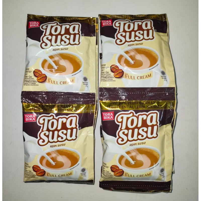 

Tora Bika Tora Susu Full Cream (10 sachet) 1 renceng kopi torabika