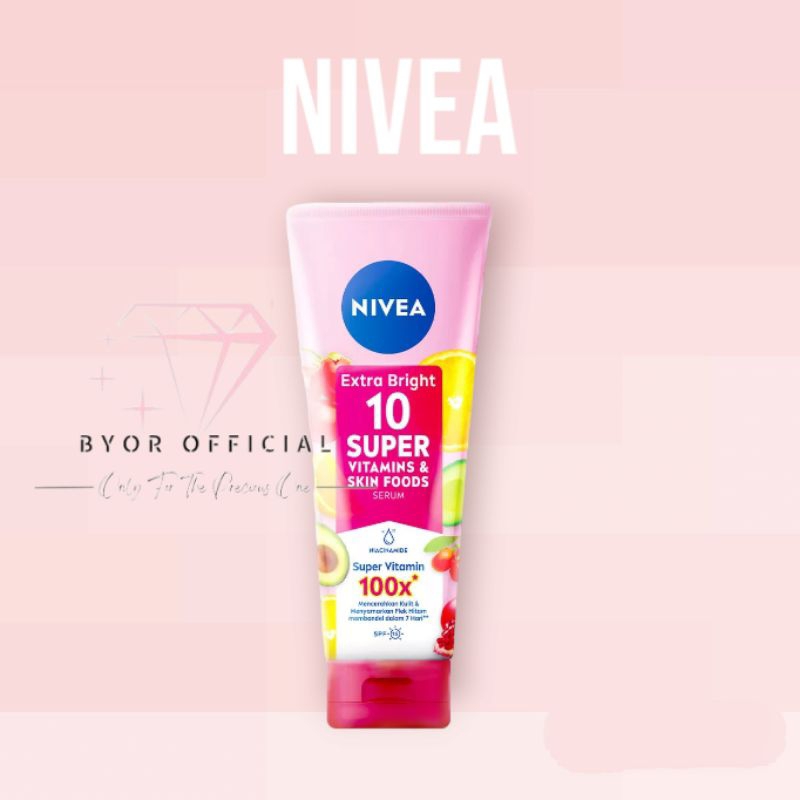 NIVEA Extra Bright 10 Super Vitamins And Skin Foods Serum SPF15 Body Lotion BPOM ORIGINAL