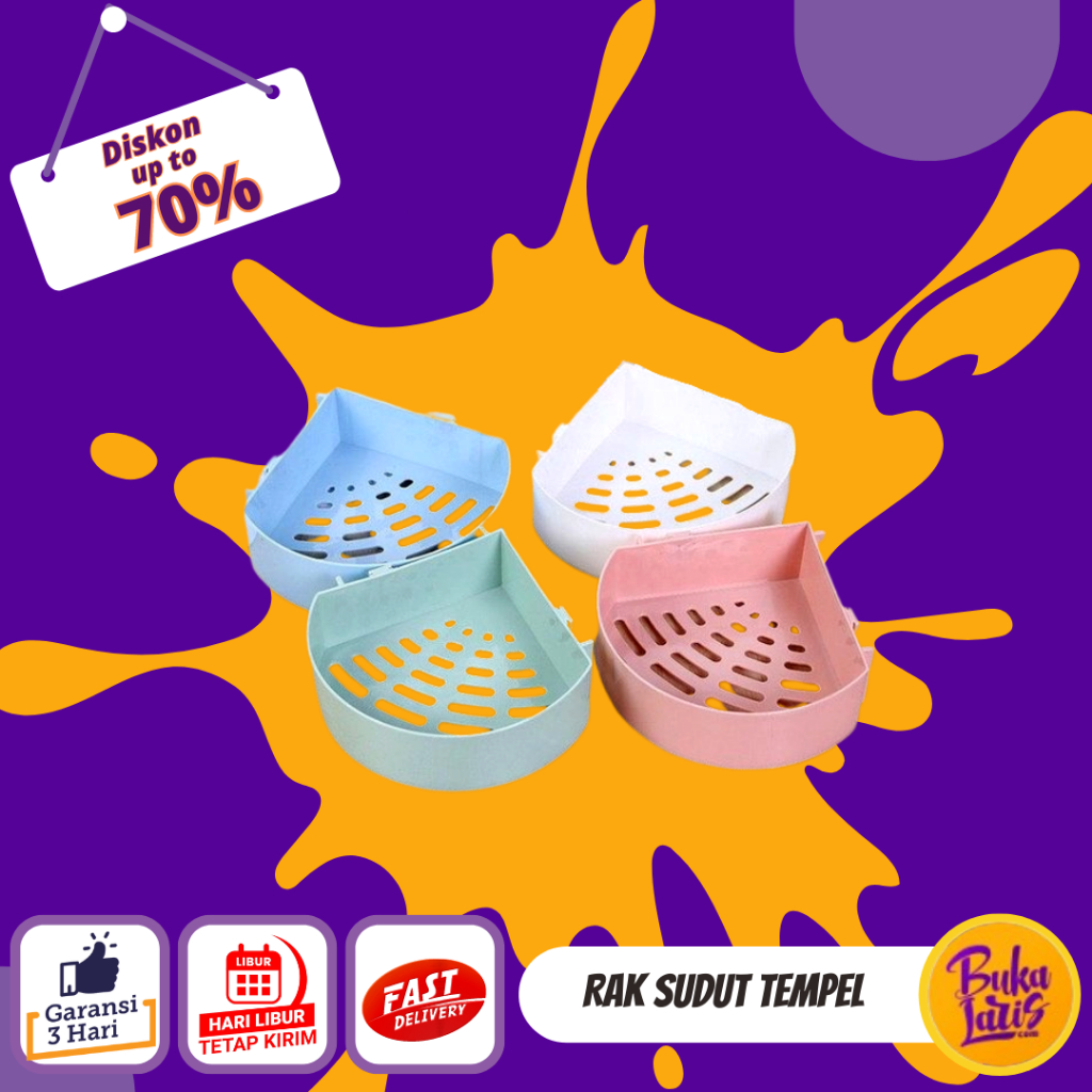 RAK SUDUT PLASTIK TEMPEL / PLASTIK RAK SUDUT KAMAR MANDI TEMPEL/ RAK TEMPEL SUDUT KAMAR MANDI SERBAG