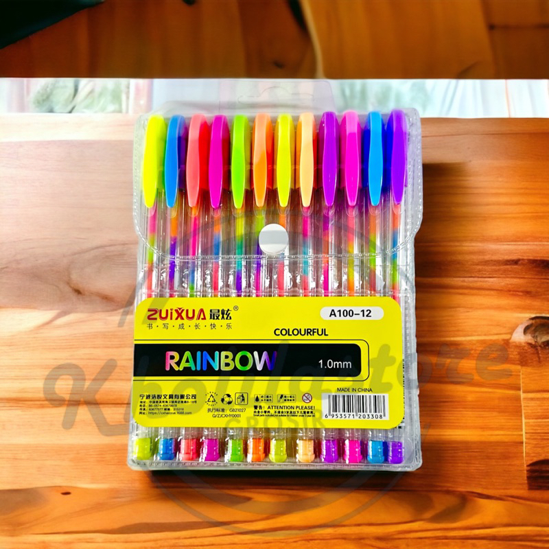 

Pulpen Rainbow Zuixua A100-12 isi 12 warna