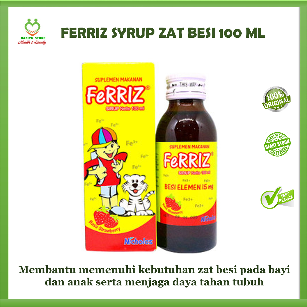 FERRIZ SYRUP ZAT BESI 100ML SUPLEMEN VITAMIN ZAT BESI UNTUK ANAK