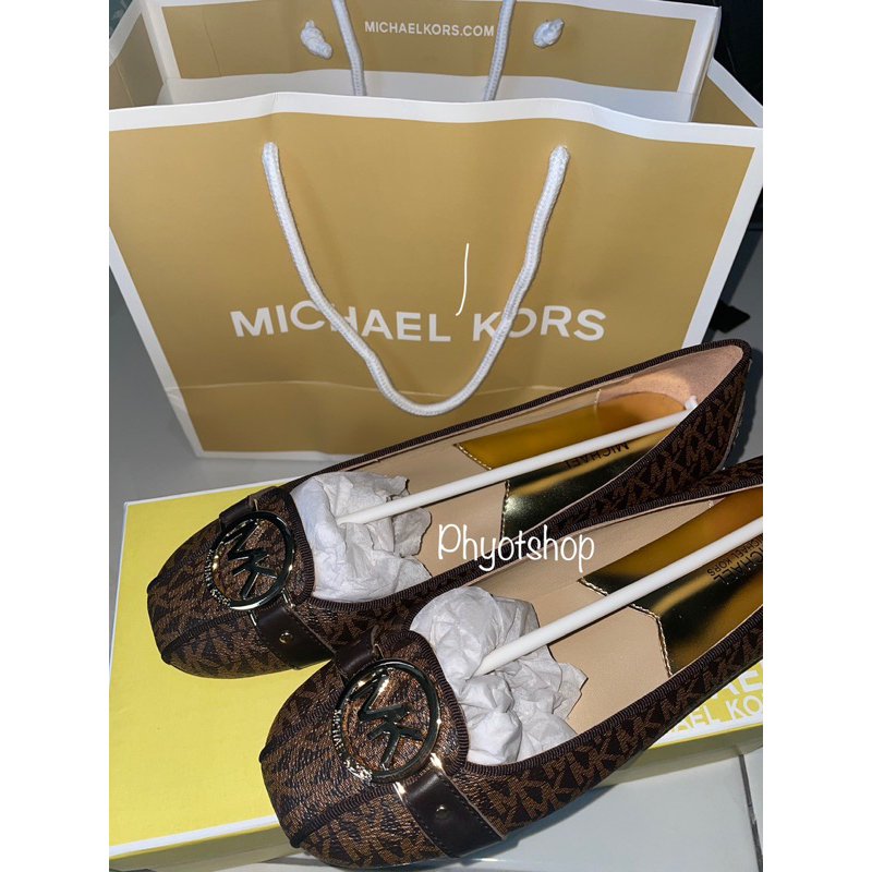 Michael Kors Fulton Stud Signature Flats Brown