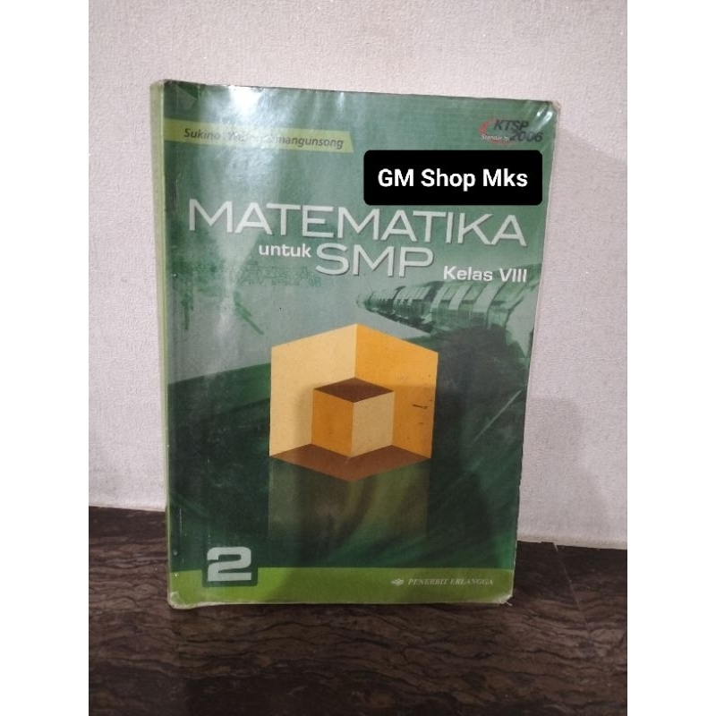 Buku Matematika untuk SMP kelas VIII Penerbit Erlangga (bekas)