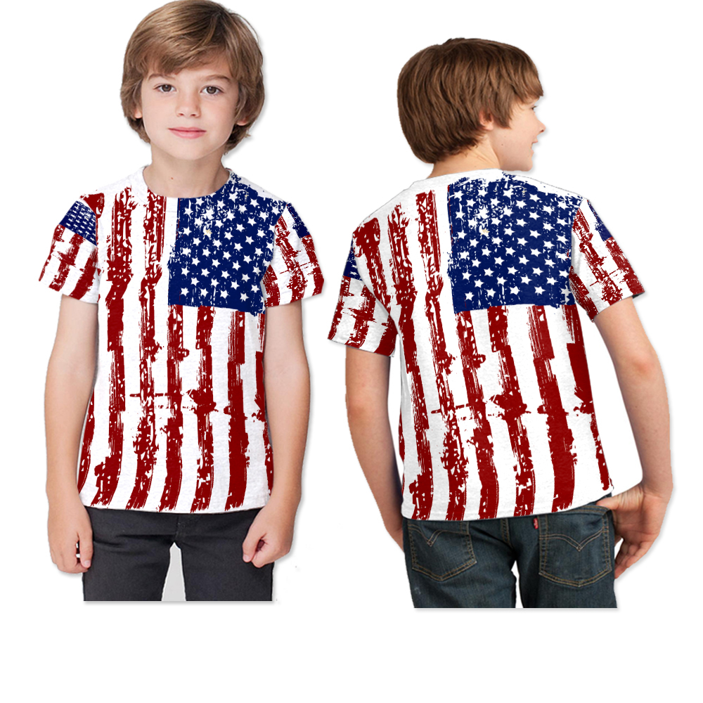 BAJU ANAK MOTIF AMERIKA// KAOS ANAK MOTIF BENDERA AMERIKA // T-SHIRT ANAK FULL PRINTING MOTIF BENDER
