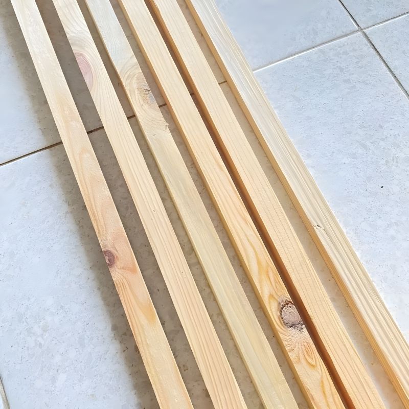 Lis kayu / kayu reng kayu jati belanda sudah amplas halus