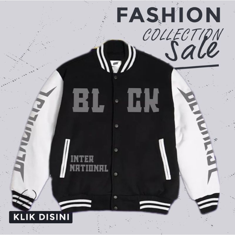 Jaket Blacklist Internatioal Pria Wanita Varsity Blacklist Dewasa Jumbo Size XL XXL XXXL XXXXL XXXXX