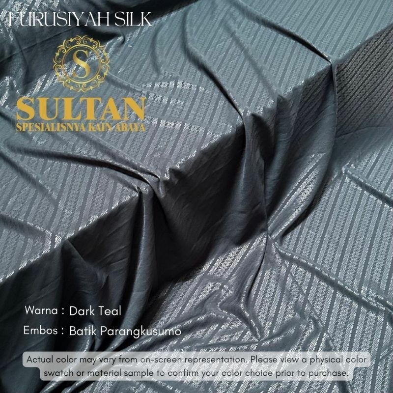50 Cm Furusiyah Silk Dark Teal Embos 1 Motif - Parangkusumo - Sultan Original Rebranding Fursan Silk