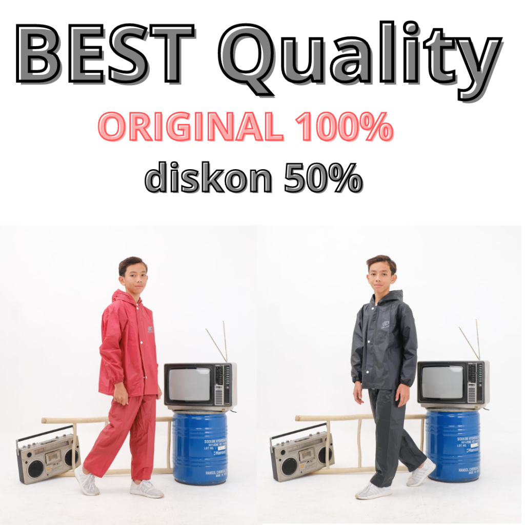 jas hujan anak laki laki dan perempuan varian warna polos UKURAN S,M,L,XL usia 3/14 tahun