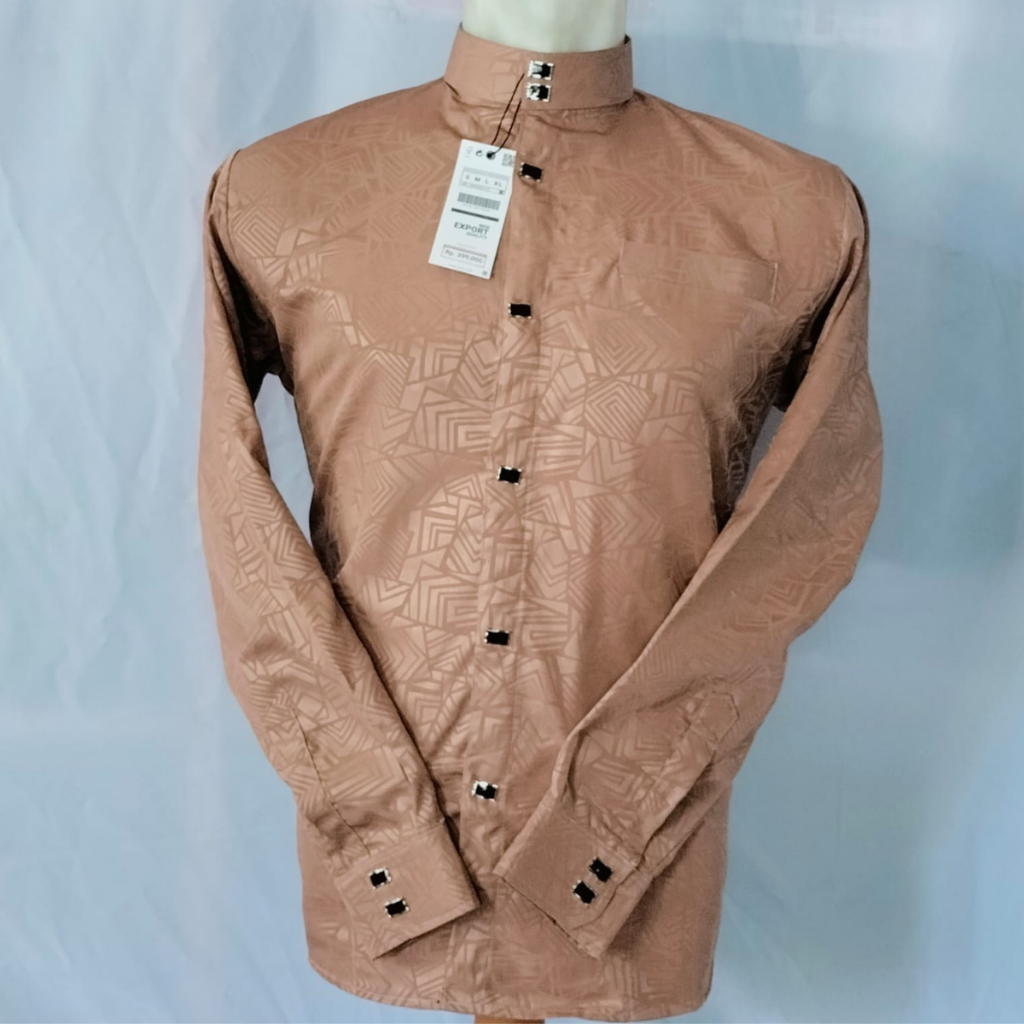 kemko sultan kemeja koko kancing kotak kancing besi jepret kain embos sultan premium