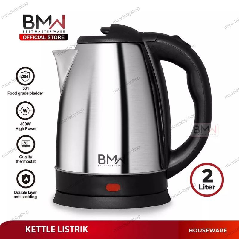 TEKO ELEKTRIK STAINLESS 2LITER BMW / TEKO PEMANAS AIR / TEKO LISTRIK