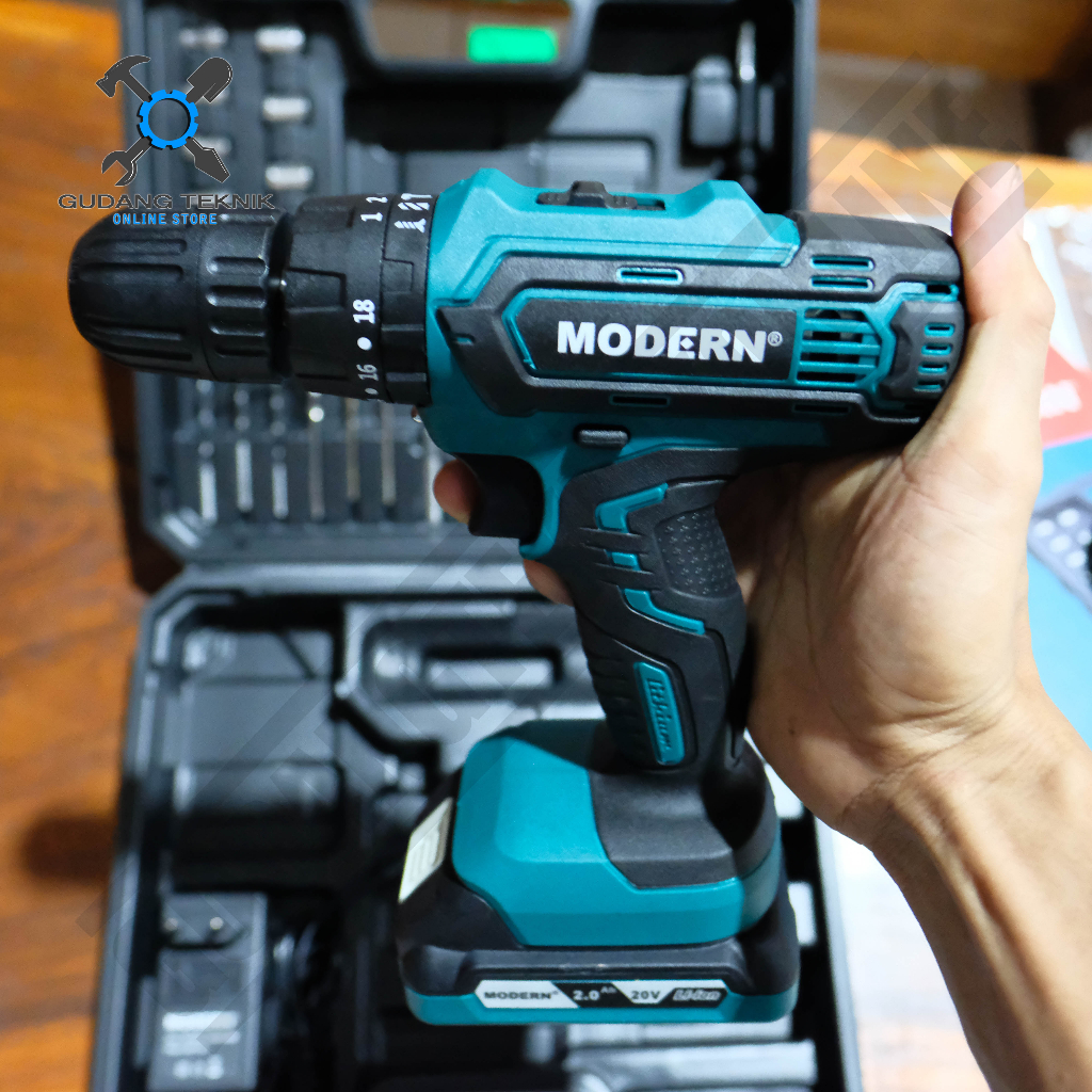 Mesin Bor Baterai MODERN M 16 m-16 /Drill Set Bor 20V M16 Cordless Impact