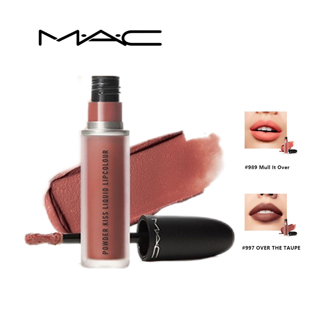 Mac Powder Kiss Pelembab Cair/mac Matte  Lipstik cair Matte/MAC LIP GLAZE/Liquid Lip Matte 989/997 1