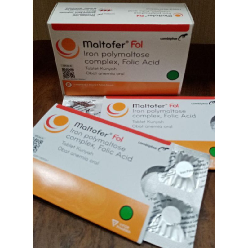Maltofer Fol tablet kunyah strip isi 6 tablet / Vitamin zat besi / vitamin untuk anemia / vitamin ib