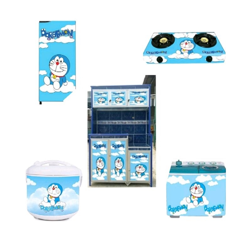 Sticker Paket Copeland Kulkas 1 Pintu/Rak Piring/Kompor 2 Tungku/Mesin Cuci 2 Tabung Motif Karakter 