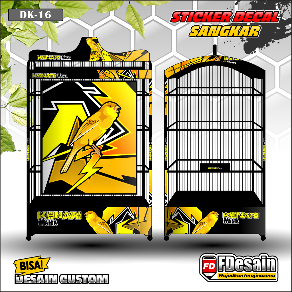 Stiker Decal SANGKAR KOTAK Sangkar EBOD JAYA Sangkar ORIQ JAYA Sangkar Kicau MANIA KACER KENARI