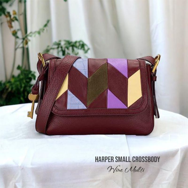 Tas Wanita FossilOriginal Harper Small Crossbody Wine Multi