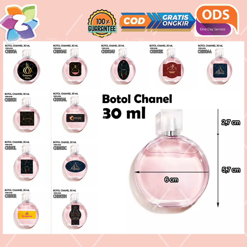 

Stiker Botol Parfum Ch Chanel 30 ml Bulat Parfume Sticker Label Custom Channel Premium Glossy