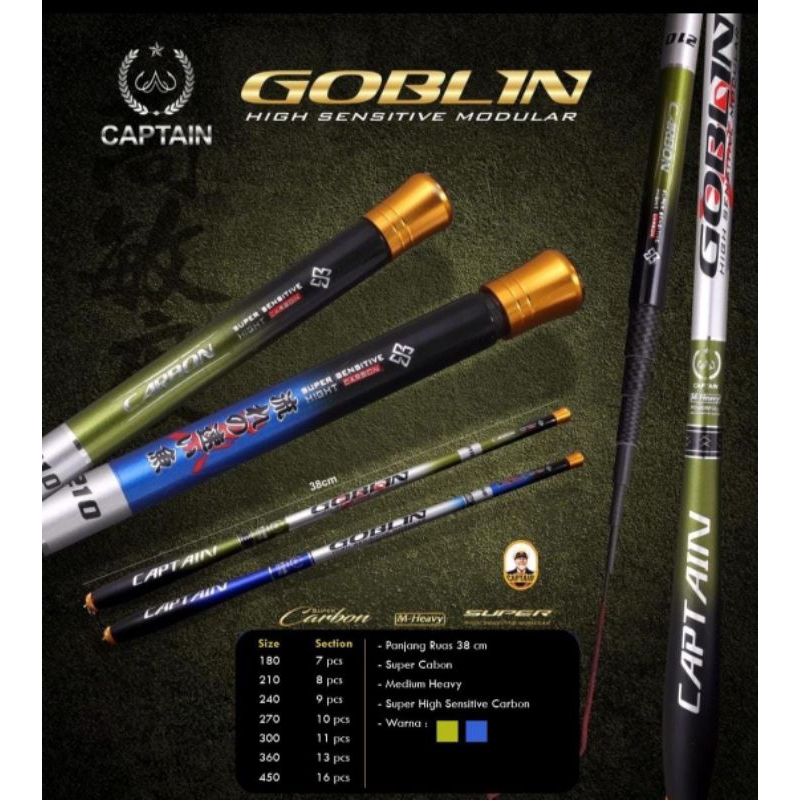 Joran Tegek Captain Goblin 270/300/360/450 Carbon Ruas Pendek