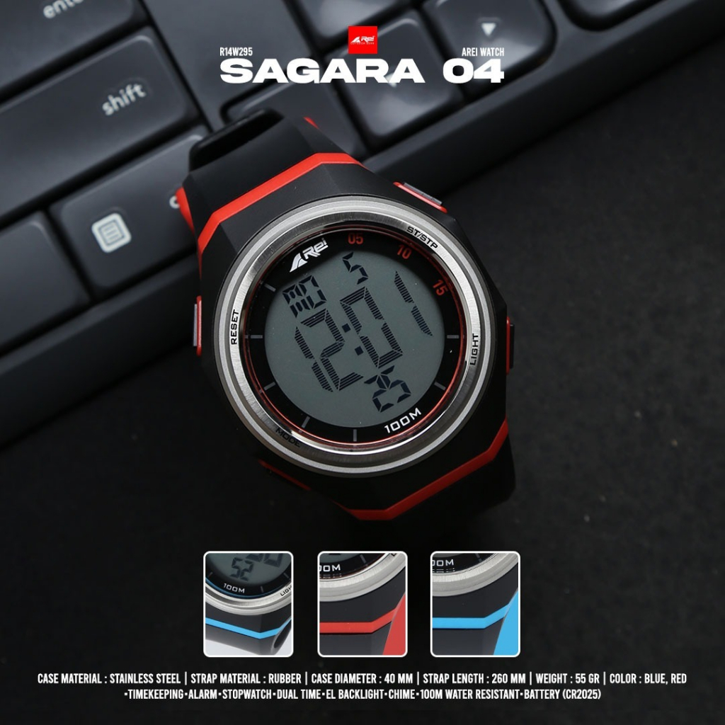 Jam Tangan / Watch Digital Pria Sagara 04 Hitam Arei Outdoorgear