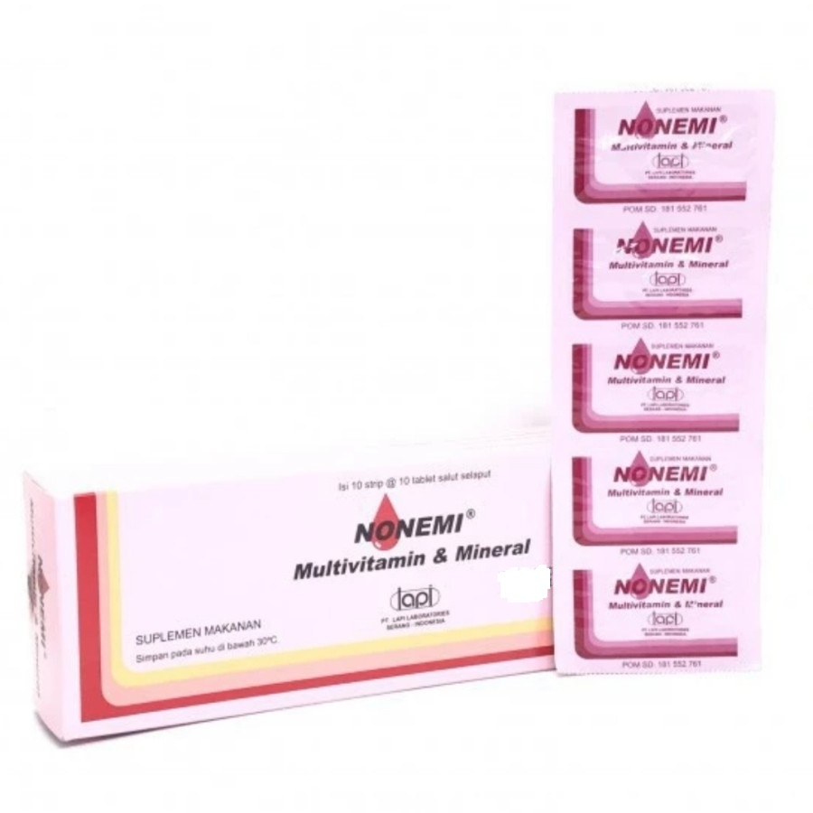 Nonemi Box 100 Tablet - Suplemen Zat Besi Anemia - Multivitamin & Mineral Tambah Darah