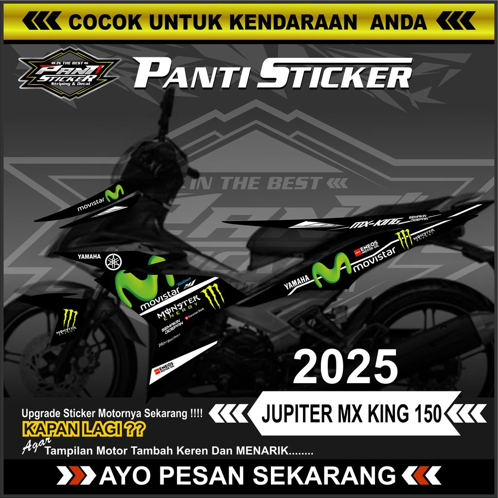 2025 Striping motor mx king 150 aksesoris yamaha jupiter MX KING 150 design movistar semifull