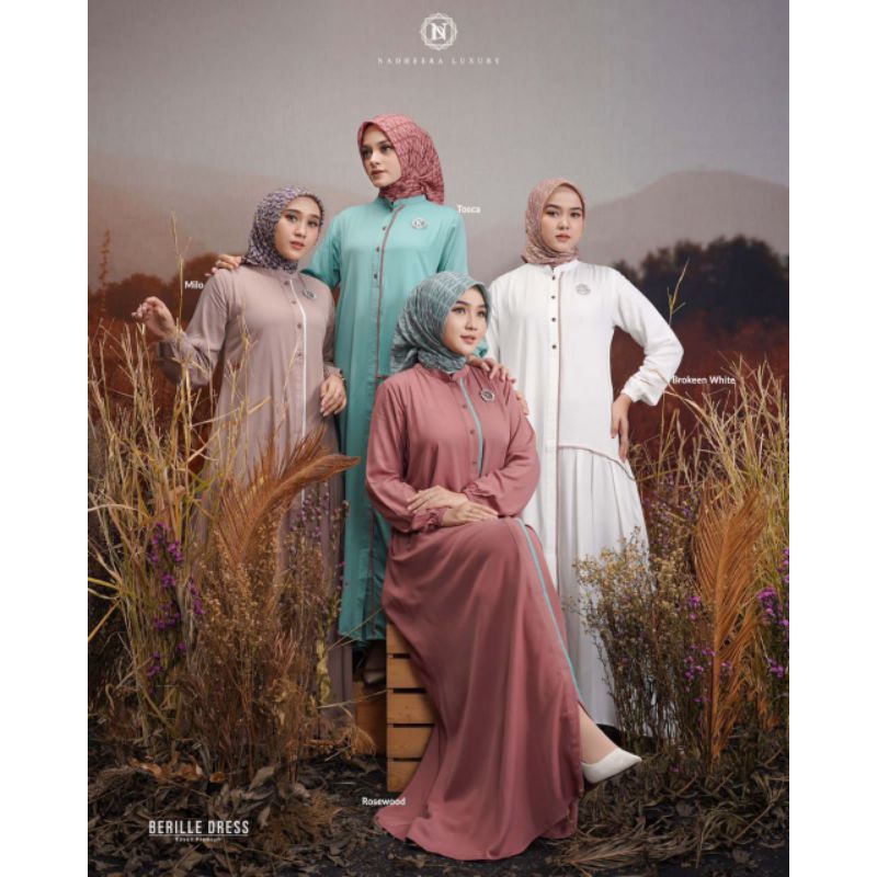 GAMIS POLOS// GAMIS WANITA// BERILLE DRESS BY NADHEERA LUXURY