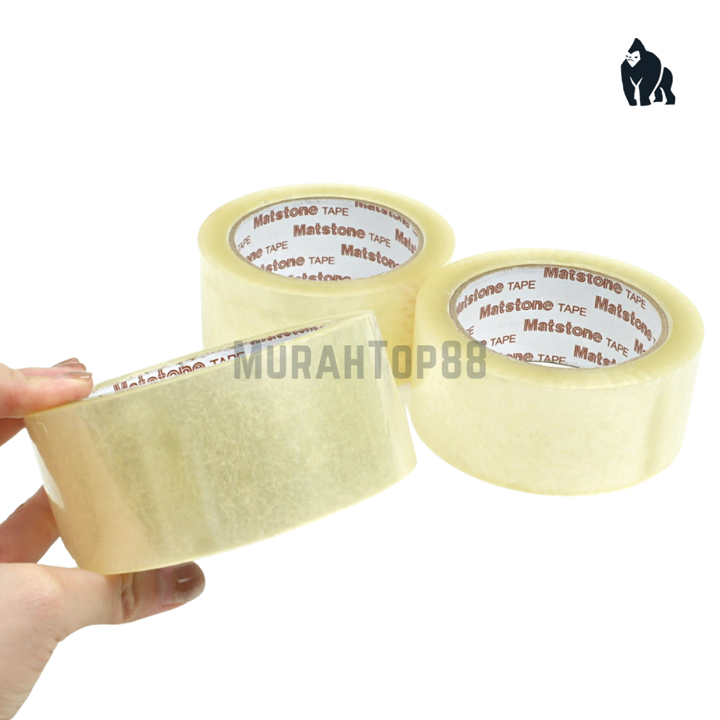 

Lakban Matstone Bening 2 Inch / Plakban OPP Isolasi Transparan Satuan Ecer Ekonomis [45 MM x 100 YARD]