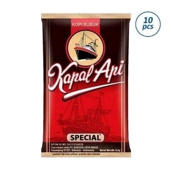 

Kapal Api Spesial Merah Kopi Bubuk Instan ( 6,5 gr / 10 PCs )