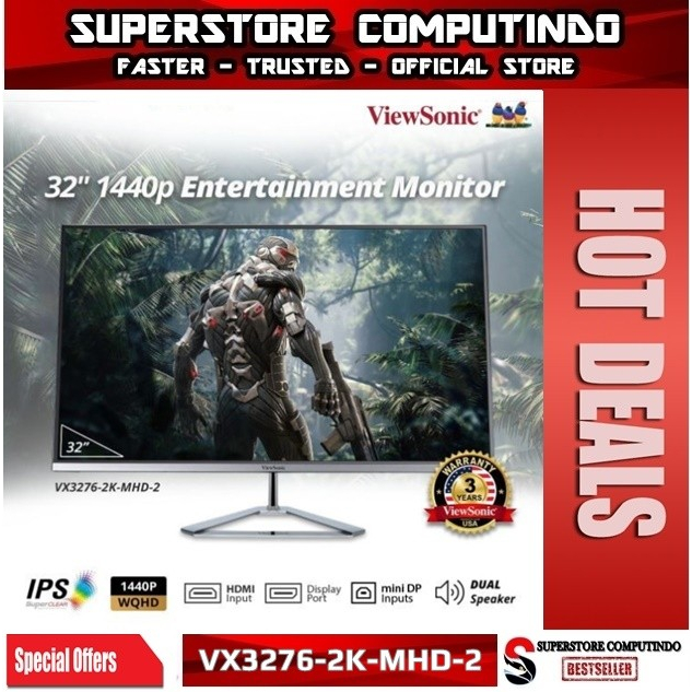 Monitor LED Viewsonic VX3276MHD VX3276-2K-MHD-2 32" IPS QHD Frameless