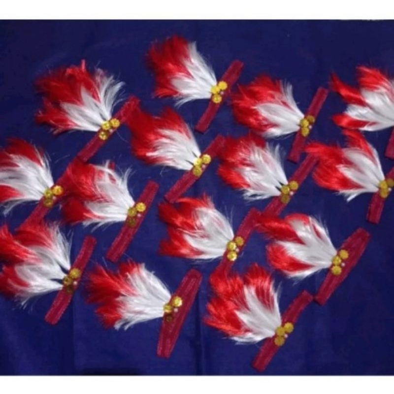 Bando Merah Putih/Hadban Bulu/Hiasan Kepala Karnaval