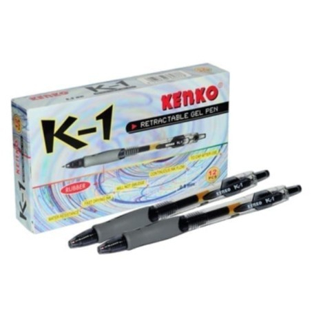 

Pulpen Gel K-1 0.5mm Retractable Kenko Ballpoint Bolpen Balpen Cair Satuan