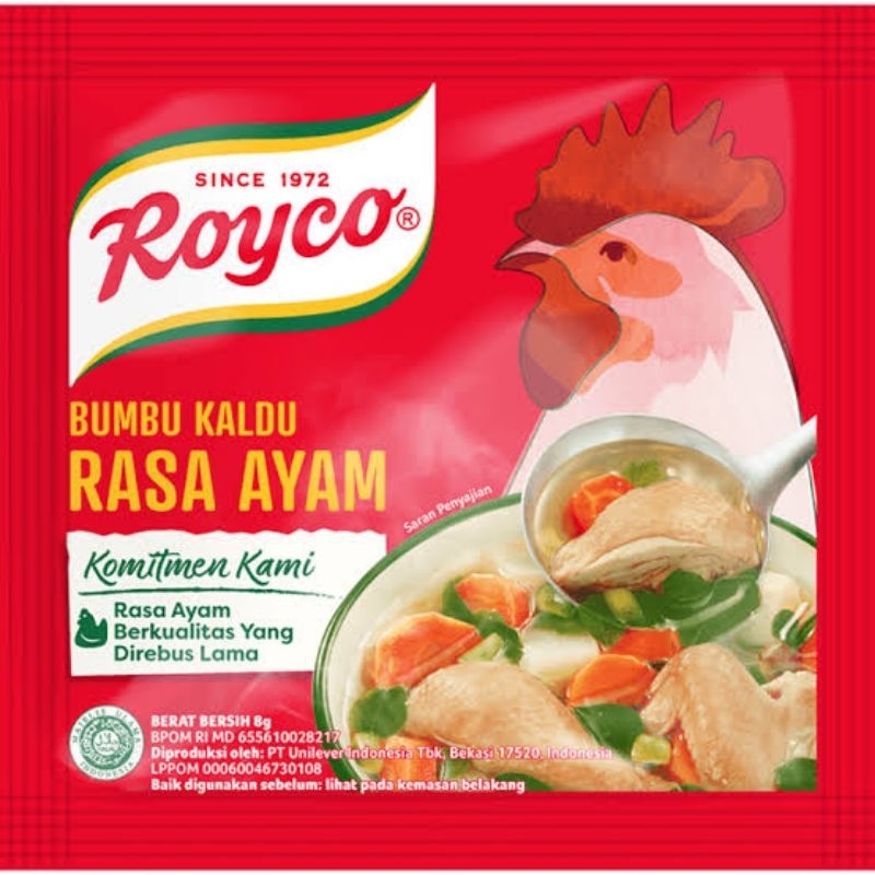 

bumbu kaldu ayam royco sachet 8gr 1lusin