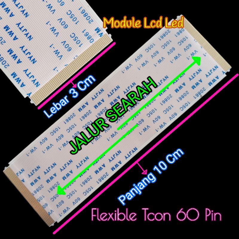 KABEL LVDS FLEXIBLE TCON 60 PIN , FLEKSIBEL 60PIN