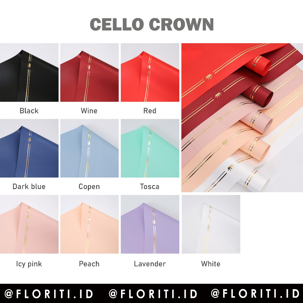

(20 Lembar) Kertas Buket Cellophane Crown Flower Wrapping