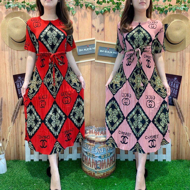 DRESS IMPORT BAJU IMPORT TERBARU BAJU IMPOR CC TERMURAH BAJU IMPORT PLISKET MERAH