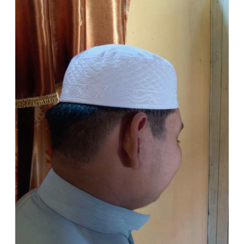 peci Madinah kopiah bulat putih lokal peci santri ukurn 1_9