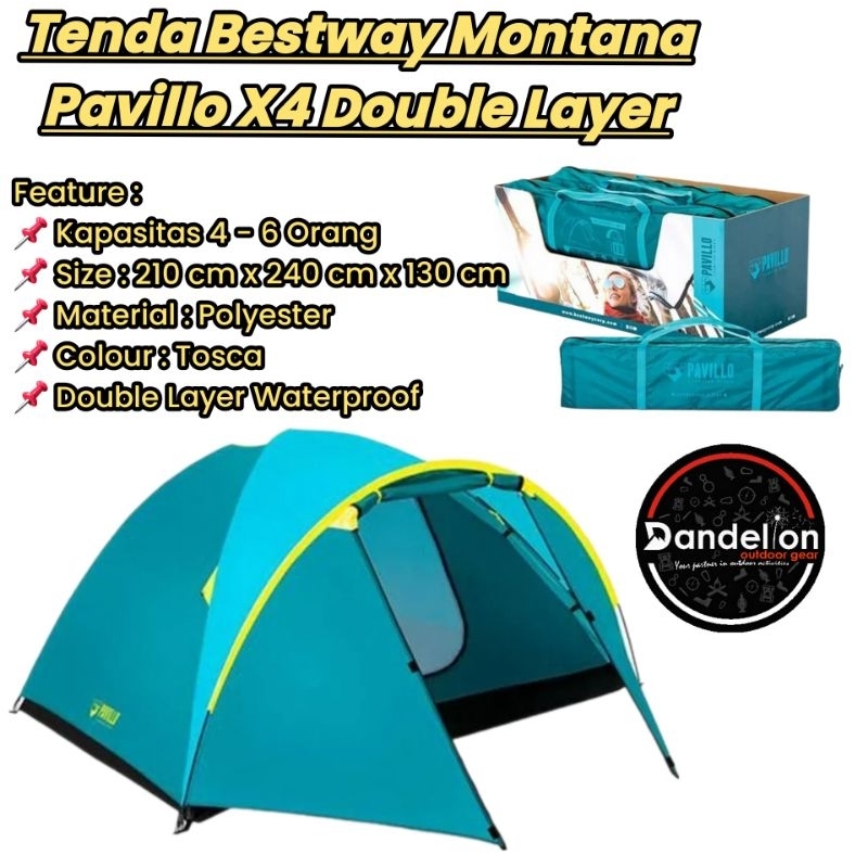 Tenda Camping Bestway Montana Pavillo X4 Tosca Double Layer