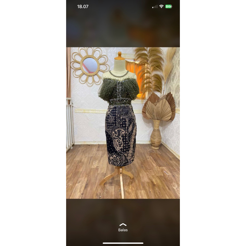 baju nyanyi batik hijau army sabrina