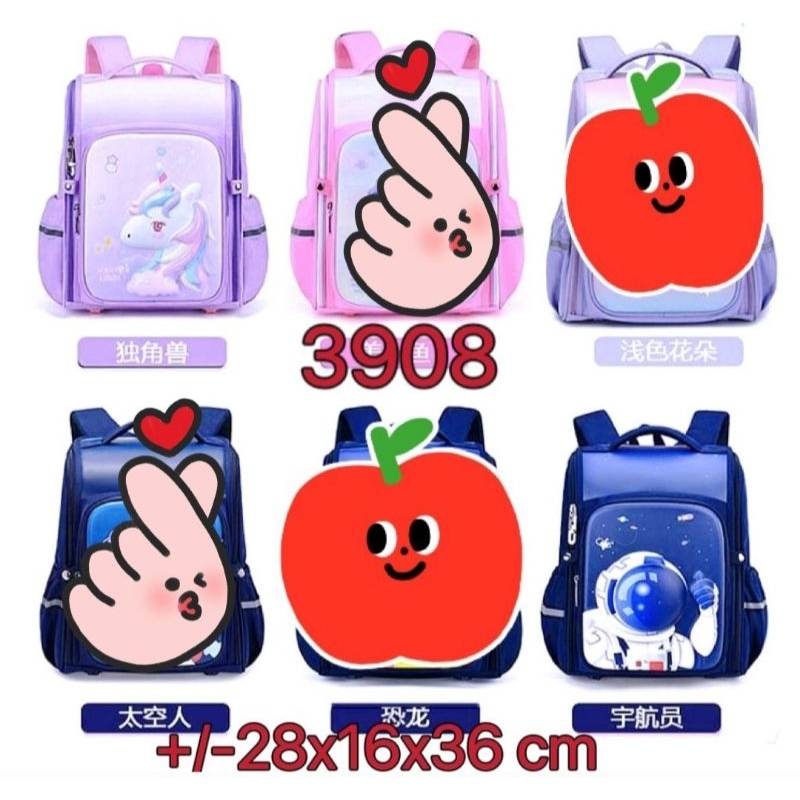 TAS SEKOLAH RANSEL ANAK TK SD ANAK UNISEX WATERPROOF IMPORT RANSEL ANAK KOREA MOTIF TIMBUL
