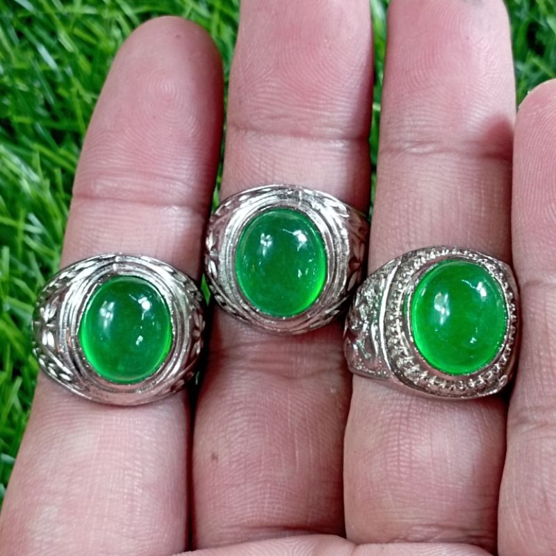 Cincin batu Giok Burma tife C 100% asli garansi
