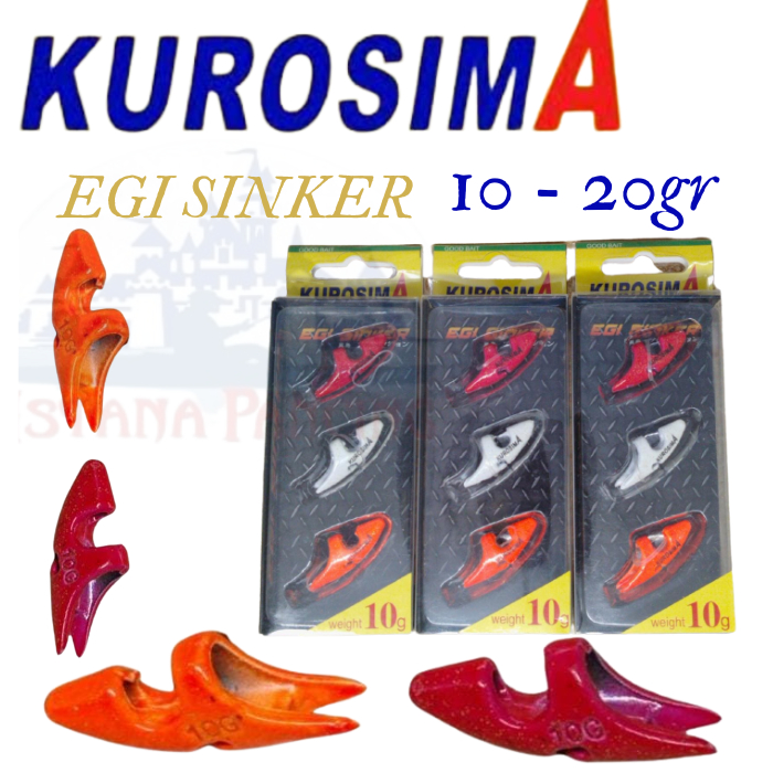 KUROSIMA SINKER PEMBERAT EGI UMPAN CUMI UK 10GR - 20GR