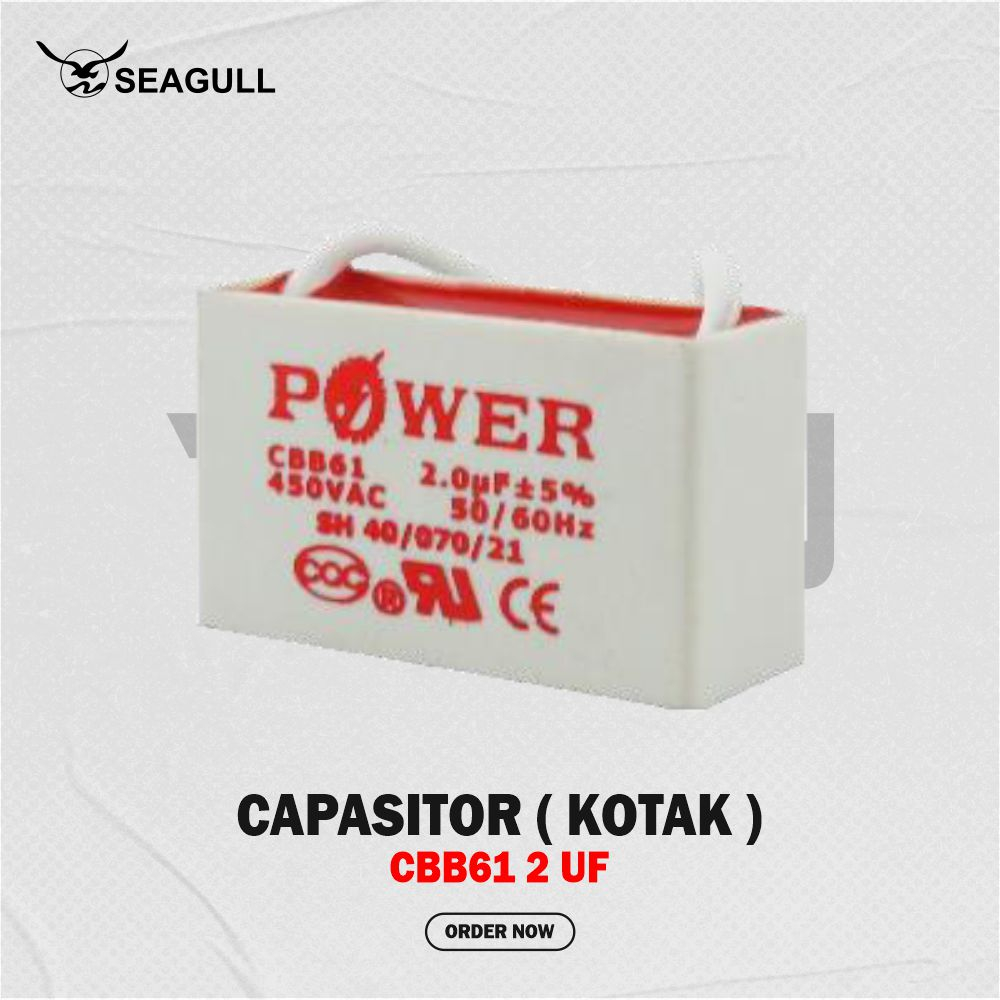 Power Capasitor/Kapasitor  - CBB61 2 UF - ( Kotak )