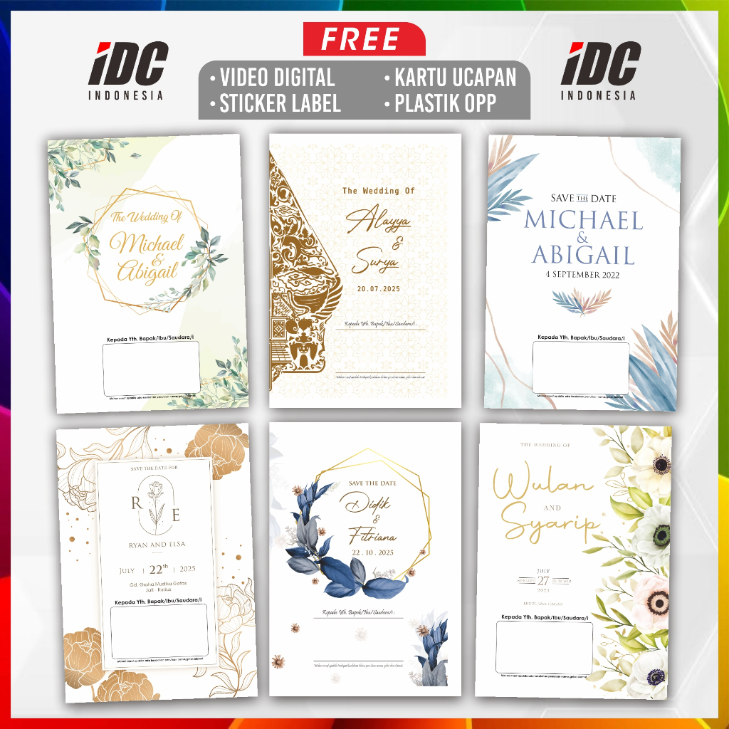TANPA PO - UNDANGAN PERNIKAHAN PROMO SEHARI JADI undangan nikah undangan khitan undangan pengajian