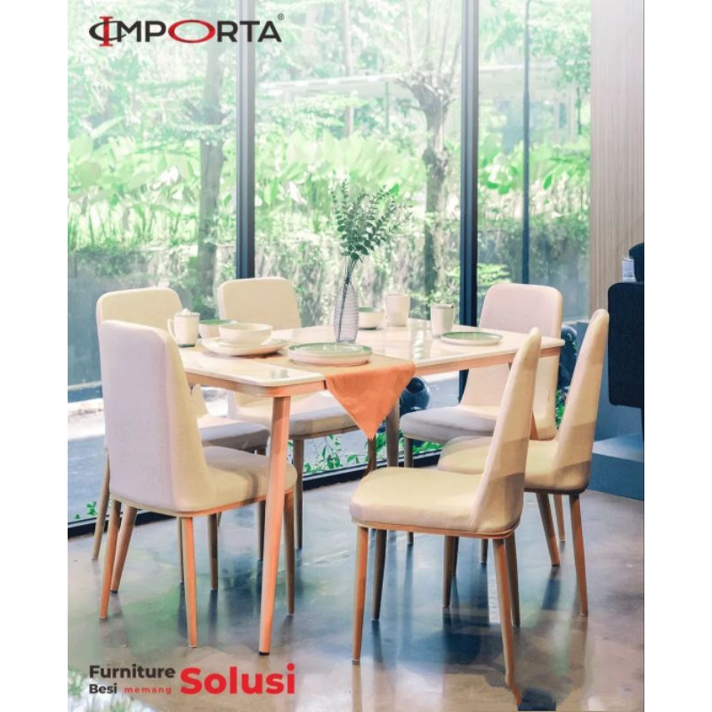 Meja Makan Dan Kursi Makan Marmer By IMPORTA / Meja Makan 6 Kursi
