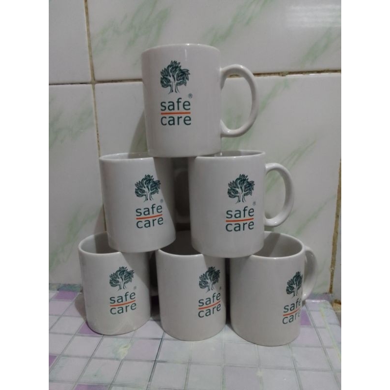 GELAS MUG KERAMIK UKURAN BESAR SAFE CARE SAFECARE / GELAS MURAH / GELAS MEWAH / GELAS GAGANG