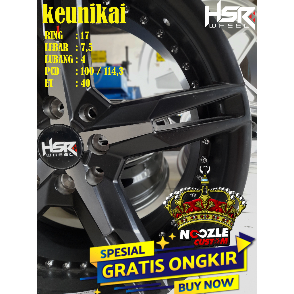 VELG MOBIL R17 TYPE HSR KEUNIKAI PELEK RACING HSR RING 17 LUBANG 4