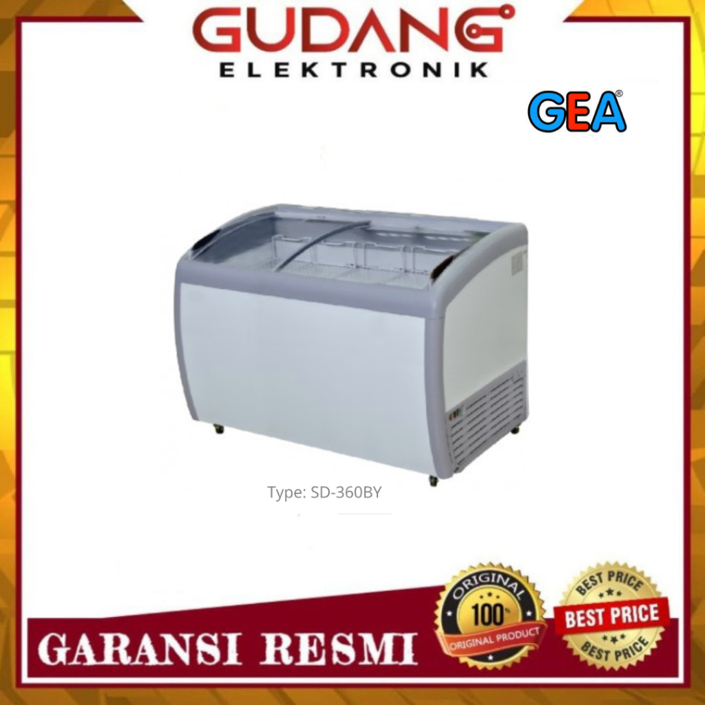 SLIDING CURVE GLASS FREEZER GEA 360 LITER SD-360BY FREEZER GEA SD 360 BY